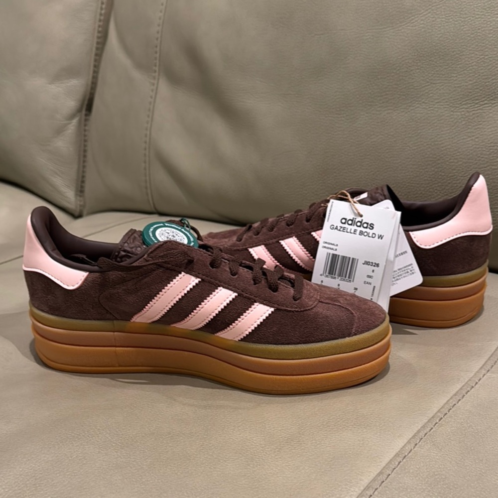 Adidas Gazelle Bold in Auburn and Gold